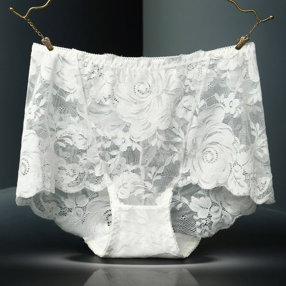 PiGOGI Women's Plus Size High Waist Underwear - Seamless Breathable Panties - L to 4XL Comfortable Briefs White