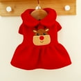 thumbnail image 3 of Dog Christmas Costume Puppy Dress, Pet Clothes Velvet Skirt Thermal Shirt Winter Coat Xmas Holiday Apparel Cute Girl Clothing Red Dresses, Dog Outfit for Small Medium Dogs Cats, 3 of 9