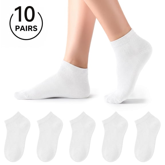 LUCKMEEY 10-Pack Cotton Ankle Socks for Women Soft Socks Size 5-11