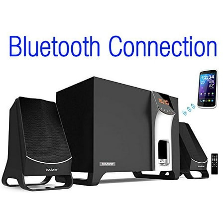 BT-3107F, Wireless Bluetooth 2.1 Multimedia Powerful Bass System with FM Radio, Remote Control Aux Port, USB/SD/MMC Audio for Phones , Tablets , Desktop Computers , (Best Laptop For Remote Desktop)