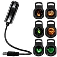thumbnail image 2 of Homellea USB Halloween Projector Light with 6 Slides, 360 Degree Flexible Gooseneck, for Car Interior and Bedroom, Wall and Ceiling Projection, Halloween Party Decoration, Holiday Decor, 2 of 6