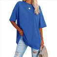 thumbnail image 1 of Camiseta Básica de Corta con Cuello en V Azul Zafiro M, 1 of 5