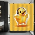 thumbnail image 3 of Duck Shower Curtain Cute Yellow Cartoon Animal Character Themed Funny Kids Shower Curtain for Bathroom Decor Set with 12 Hooks 72x72 inches (B), 3 of 6