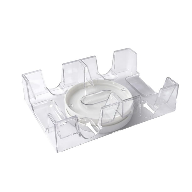 Gse Games & Sports Expert Bandeja giratoria para Tarjetas Canasta de 2 Cubiertas Bandeja Giratoria para Tarjetas de Juego de 360° de Doble Cubierta Soportes para Tarjetas giratorias para Juegos de Car