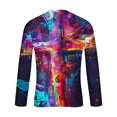 thumbnail image 4 of Amzcrzy Sudadera Para Hombre, Informal, Cuello Redondo, Manga Larga, Camiseta Estampada, Blusa, Multicolor, M, 4 of 5