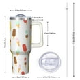 thumbnail image 3 of Stylish Travel 40oz Ice cream Tumblers with Lids Straws Vacuum Insulated Ice cream Tumbler Handle Flip Straw Lid Leak Proof Stainless Steel, 3 of 5