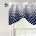 thumbnail image 4 of Navy Blue Ombre Stripe Tie Up Valance Curtains for Windows, Kitchen Curtains Window Treatments, Modern Abstract Gradient Striped Short Window Shades Valances for Bedroom Bathroom Cafe 42"x12", 4 of 8