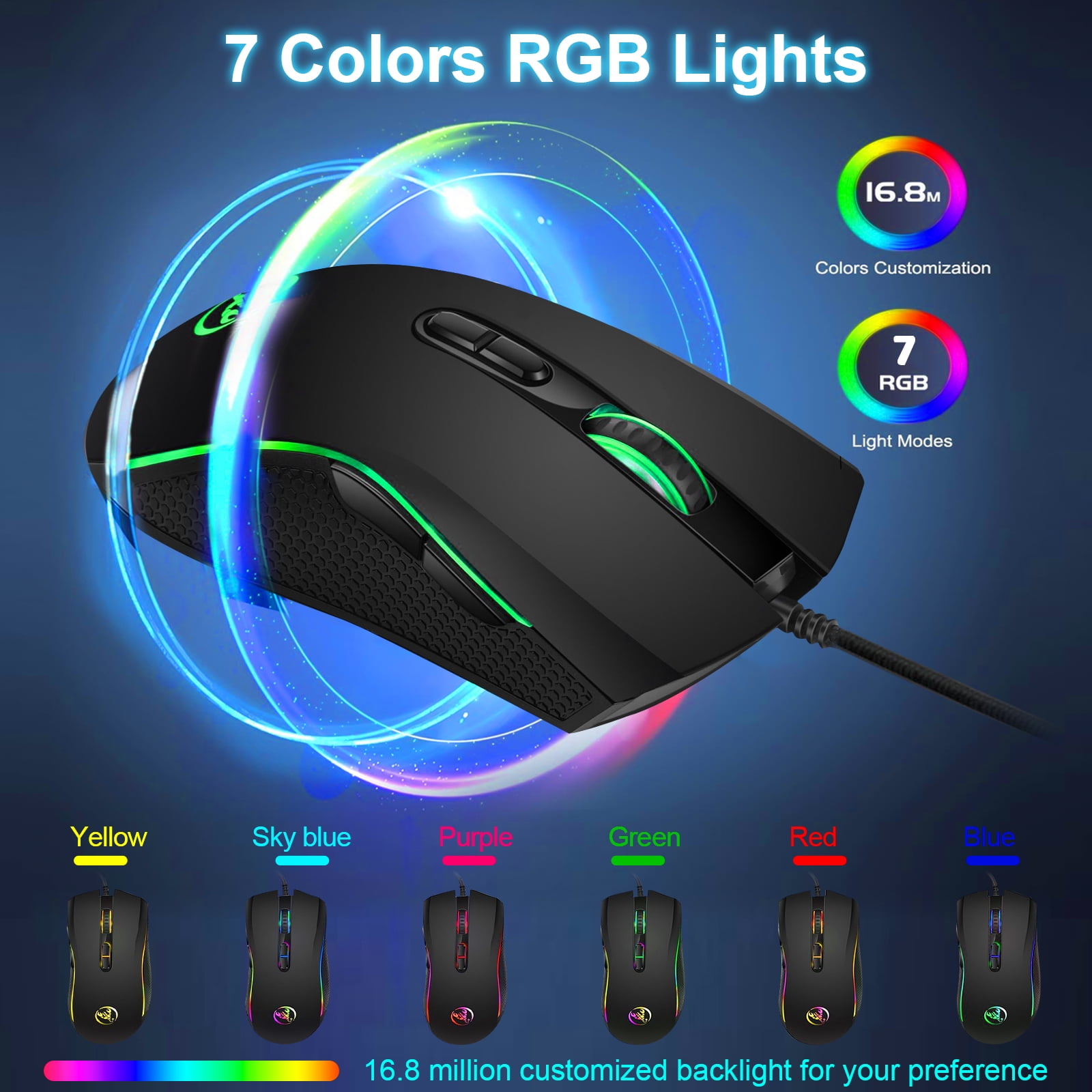 tsv rgb lightweight gaming mouse