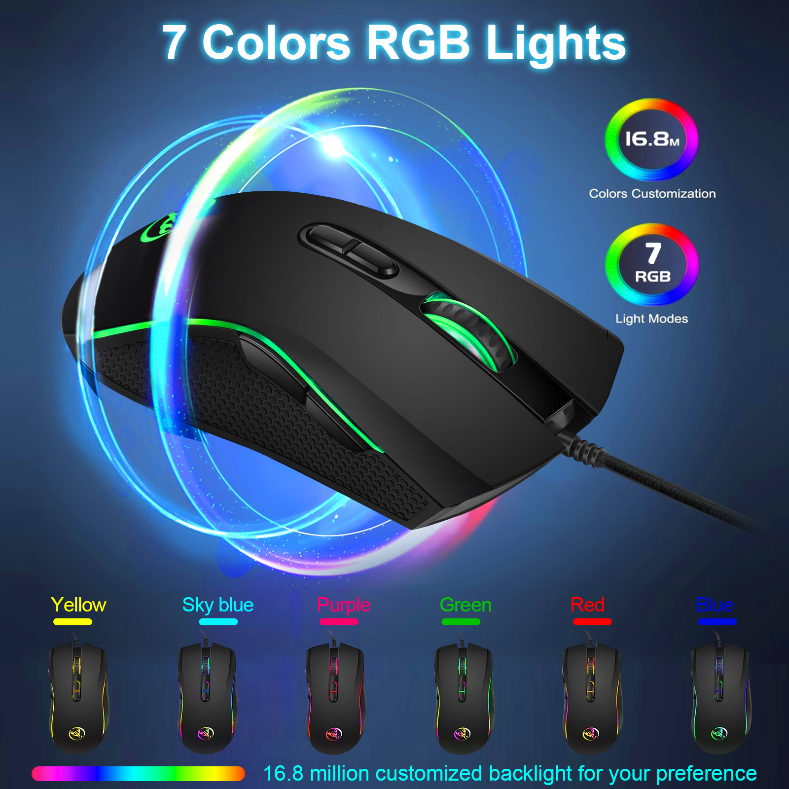 TSV RGB Wired Gaming Mouse with 4-Level DPI Adjustment photo 4