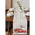 thumbnail image 2 of Table Runners 90 Inches Long Dress Scarves, Valentines Day Farmhouse Coffee/Dining/Kitchen Table Runner for Living Room, Red Truck Rose Flowers Wooden Grain 13x90 Inch, 2 of 7