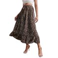 thumbnail image 1 of Txlixc, vestido Floral de verano para mujer, cintura alta, bohemio, fluido, falda oscilante, informal, línea A, cintura elástica, lazo, volante, longitud media, vestido de playa Txlixc  Casual, 1 of 7