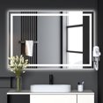 thumbnail image 4 of CREATIVE HOBBIES LED Bathroom Mirror 24"x 36" Makeup Mirror with Front and Backlight Dimmable 3 Color Lighted Mirror Horizontal/Vertical Double LED Wall Mounted Vanity Mirror with Touch Button, 4 of 9
