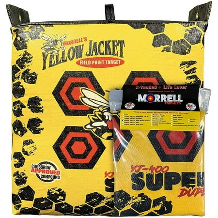 Morrell Yellow Jacket YJ-400 Portable Super Duper Field Point Archery Bag Target Replacement Cover w/ Deer Vitals Bullseyes and Carry Handle Yellow