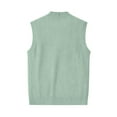 thumbnail image 6 of Resicozy Men's Sleeveless Sweater Vest V-Neck Casual Knit Button Down Solid Color Cardigan Vest Light Green M, 6 of 7