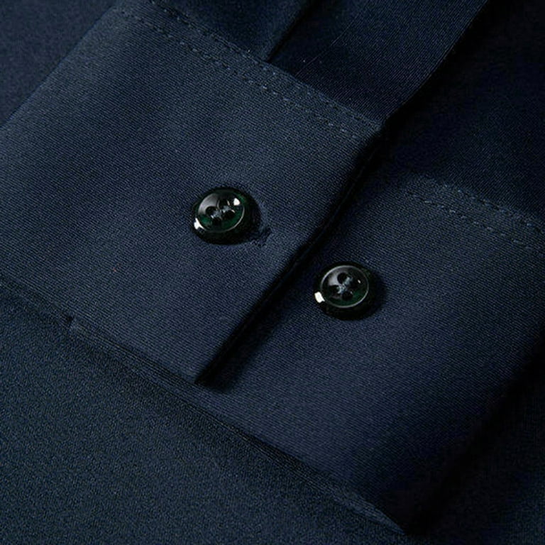 blue dress shirt walmart DAFPZW Mens Wrinkle Free Regular Fit 4-Way Stretch Button Down Shirts This Mens Classic Dress
