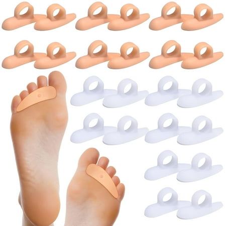 

12 Pairs Hammerhead Toe Pad Hammerhead Toe Spacers Gel Pad Claw Toe Temporary Corrector for Relieve Foot Pain Pressure Discomfort and Improve Walking Stability (Peachpuff White)