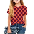 thumbnail image 3 of hengsof T-Shirt Décontracté à Manches Courtes à Pois pour Fille, Col Rond, Mode Été, Doux et Confortable, Basique Quotidien, Âges 3-14 Ans, 3 of 5