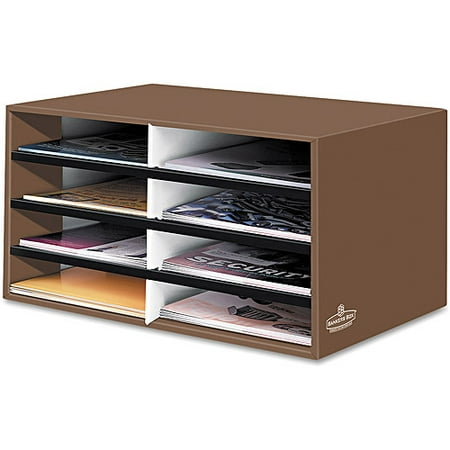 Bankers Box Decorative 8-Compartment Literature Sorter, Letter Size, Mocha Brown