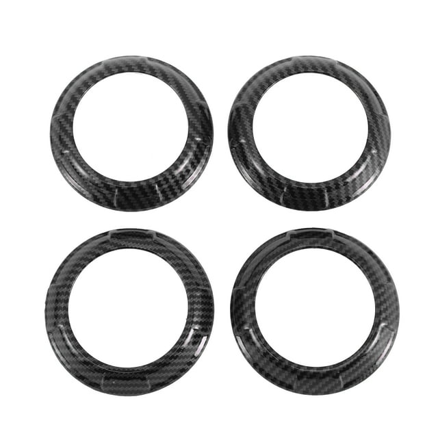 Anillos de Decoración del Tablero de Ventilación de Aire 4 Pcs para Jeep Wrangler JK JKU 2011-2017 Anillo de Cubierta de Ventilación de Aire Acondicionado Patrón de Fibra de Carbono ABS Negro