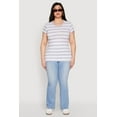 thumbnail image 3 of Womens Plus Size Striped Crew Neck Tee, 3 of 5