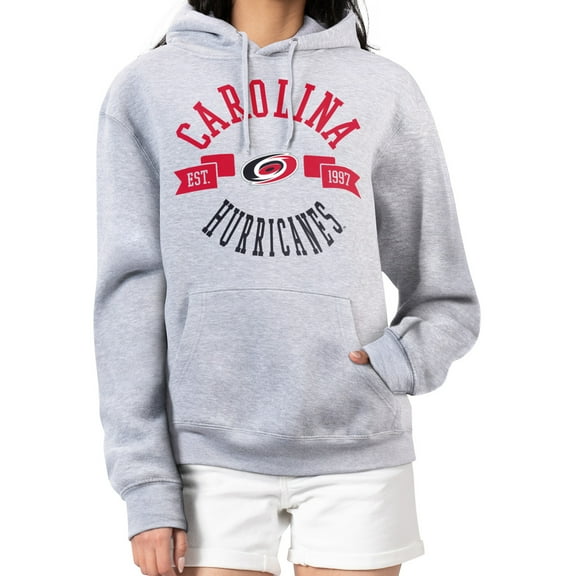 Women's G-III 4Her by Carl Banks Heather Gray Carolina Hurricanes City Graphic Fleece Pullover Hoodie