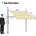 thumbnail image 2 of PRIJESSE 98"×118" Manual Retractable Awning, Outdoor Sunshade, NO Drilling Patio Awning Shelter, Angle & Height Adjustable, with UV Protection, Balcony Shelter for Patio, Garden, Beige, 2 of 10