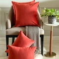 thumbnail image 4 of Dark Rust Decorative Throw Pillow Covers 24"x24" | Pack of 2 Modern Plain Velvet Cushion Cover | Solid Color Pillowcases for Couch, Sofa Bedroom & Living Room, Modern Home Décor - Dark Rust Velvet, 4 of 9