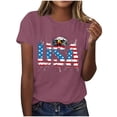 thumbnail image 2 of Womens American Flag Shirt USA Patriotic Crew Neck T-Shirt 4th of July Short Sleeve Tee, 2 of 6