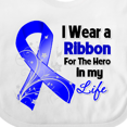 thumbnail image 4 of Inktastic Colon Cancer Ribbon Hero in My Life Boys or Girls Baby Bib, 4 of 4