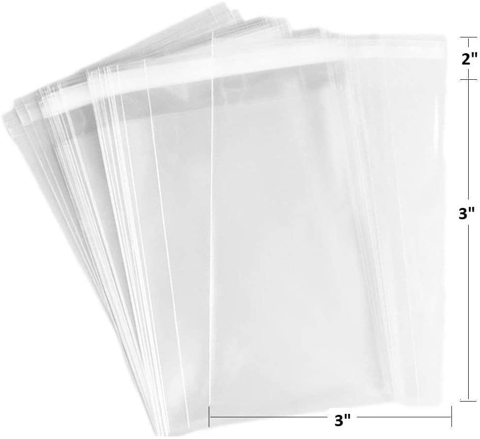 888 Display USA 3" x 3" 100 Bags of Ultra Clear 1.7Mil Treat, Bakery