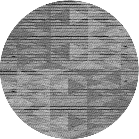 Ahgly Company Indoor Round Patterned Ash Gray Area Rugs, 8' Round