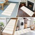 thumbnail image 6 of Cream Striped Large Area Rugs for Bedroom Living Room, Soft Non Slip Carpet Bedside Rug, Modern Farmhouse Cream White Stripes Rectangular Floor Cover Kitchen Accent Rug 2'x6' for Dining Room/Office, 6 of 9