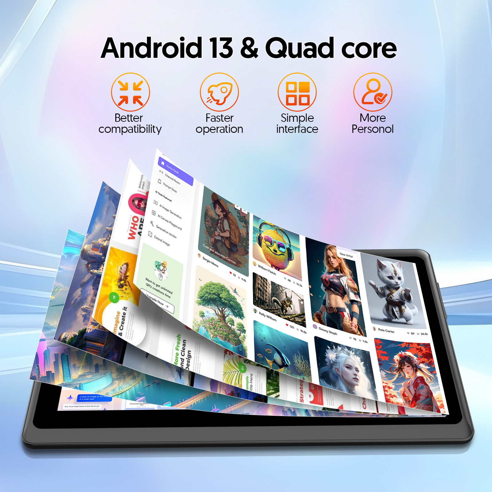 7 inch Tablet, Android 13 Tablet with Case, Quad Core Tablet,1024 x 600 IPS Touch Screen,4GB RAM 32GB ROM 1TB Expandable,Dual Camera, 3500Mah - Pink 4