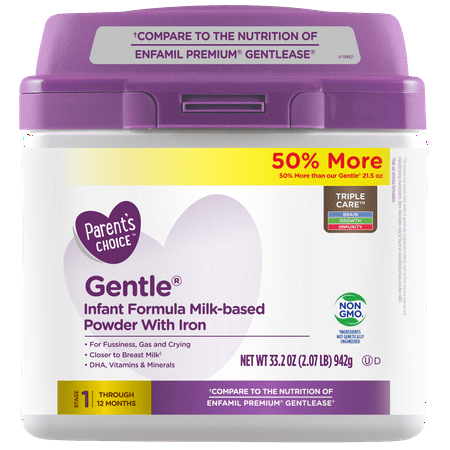 Parent's Choice Non-GMO Premium Gentle Infant Formula with Iron, 33.2 (Best Milk For Infants)