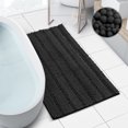 thumbnail image 2 of Clara Clark Chenille Super Absorbent Bath Mat - Extra Soft - Shower and Bath Room - Machine wash dry - Size Extra Large 44 x 26 - Black, 2 of 8