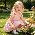 thumbnail image 5 of MEZZALL Toddler Girls Sleeveless Bowknot Floral Spaghetti Straps Dress Dance Party Dresses O-Neck Cozy Sundress, 5 of 9