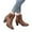 Brown, variant on Women's Mid Calf Boots Retro Heel On Booties Comfortable Sole Casual Daily Wear Travel Dating Outfits,Color:Red,Size:5.5