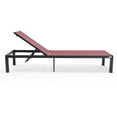 thumbnail image 5 of LeisureMod Outdoor Chaise Lounge Chair with Aluminum Frame and Sling Fabric Seat Adjustable Reclining Positions for Modern Home, Patio, Backyard Marlin Collection Set of 2 in Burgundy, 5 of 10