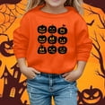 thumbnail image 2 of LIIPEE Girls Hoodies Halloween Warm Cartoon Pumpkin Graphic Printed Long Sleeve Round Neck Pullover Tops Kids Versatile Climbing Hiking Camping Cycling Sweatshirts,Orange,9-10 Years, 2 of 4