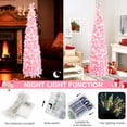 thumbnail image 2 of Ayieyill 5FT Pop up Christmas Tree with Lights, Pink Tinsel Christmas Tree with Snowflake Ornaments for Holiday Christmas Decorations, Collapsible Christmas Tree (Pink), 2 of 7