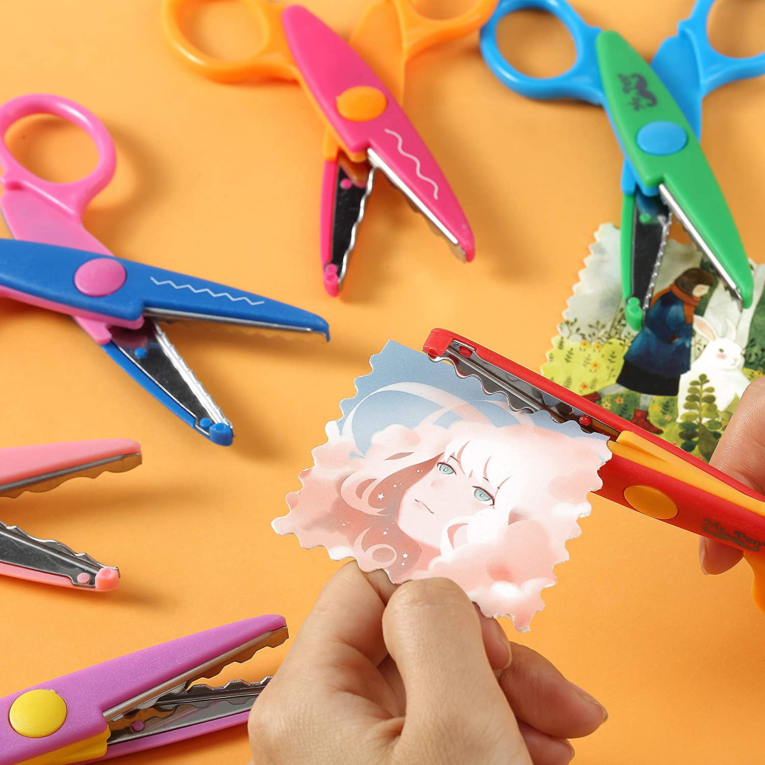 Shopaholic Premium Set of 6 Zig Zag Scissors random color  for art and craft children hobby etc Scissors - Art and craft