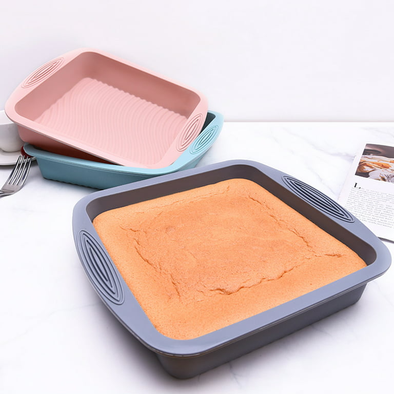 Travelwant Silicone Square Cake Pan, 8x8 Baking Pan, Brownie Pan