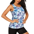 thumbnail image 2 of Balery Icy Blue Snowflakes Camiseta sin mangas estampada ligera para mujer, tops de entrenamiento sin mangas, camisetas de yoga transpirables de secado rápido.-X-Large, 2 of 7