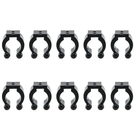 Symkmb 10 Pcs Fishing Pole Rod Storage Clip/ Billiards Snooker Cue Locating Clip Holders/ Fishing Rod Storage Rack ABS black