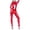 v#111Red341, variant on Women Jumpsuits Solid Color 1Pc Slim Fit Shiny Leather Long Sleeve Crew Neck Ankle Length Sheath For Outdoor Play Sweet Overalls,Gold,S