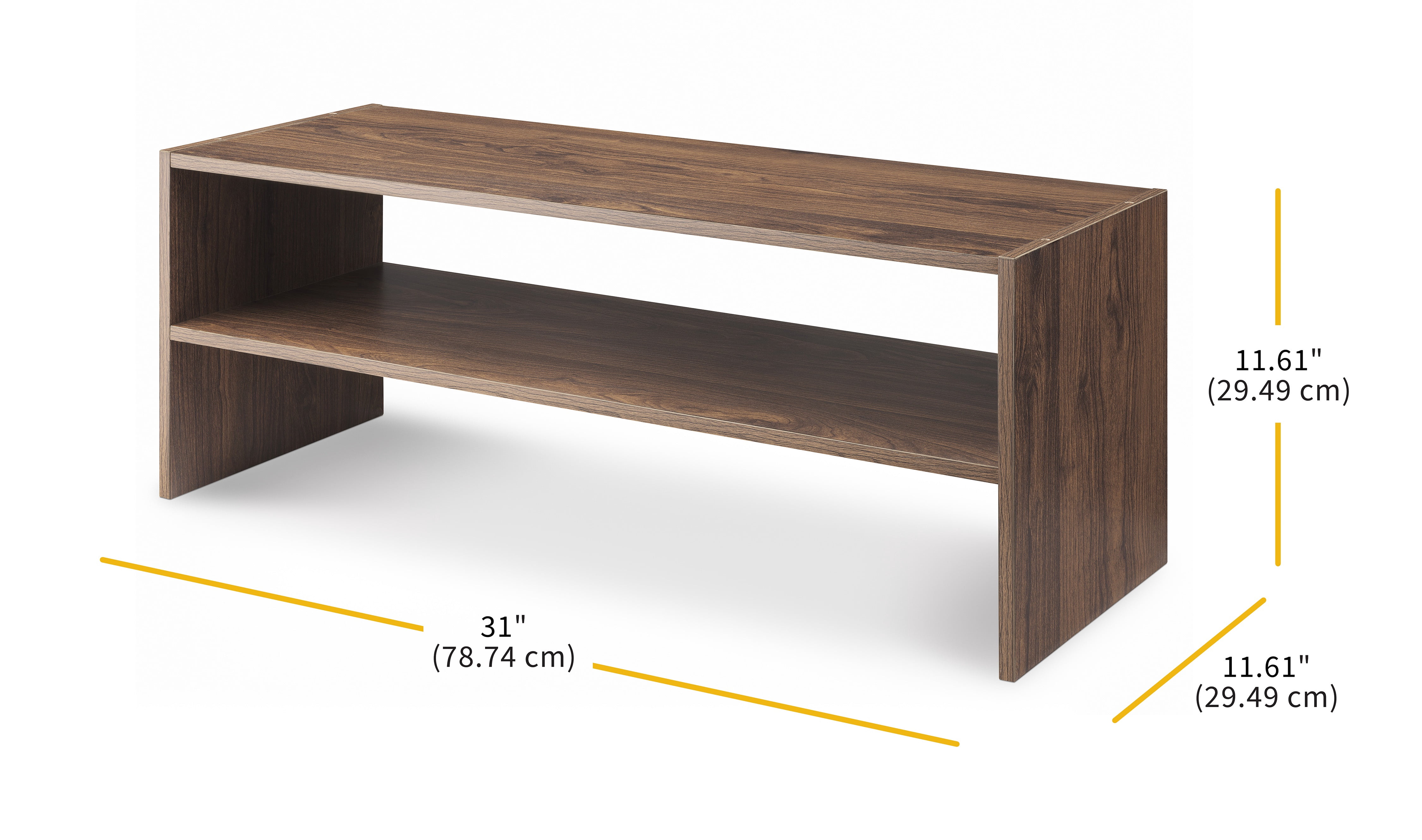 Whitmor Wood Stackable 2-Shelf Shoe Rack - 31 inch - Walnut