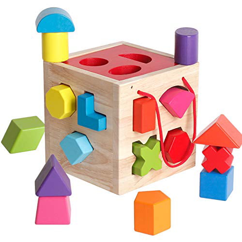 Multi Shape Sorter Cube Intelligence Box Cognitive Building Blocks Kid Toy NZ 
