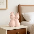 thumbnail image 7 of YingYouFu Easter Bunny Ceramic Figurine, Embraces Belly Rabbit Statue, Cute Spring Desktop Decoration for Table Home Shelves Decor Pink, 7 of 7