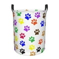 thumbnail image 1 of DouZhe Grands Paniers à Linge Pliables Étanches, Pattes de Chien Colorées Circular Hamper avec Poignées, 1 of 6