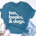 thumbnail image 5 of EcoLoom Tea Books And Dogs Dog Mama Mom Mum Dad Reading Lover Book Short Sleeve Unisex T Shirt, 5 of 6